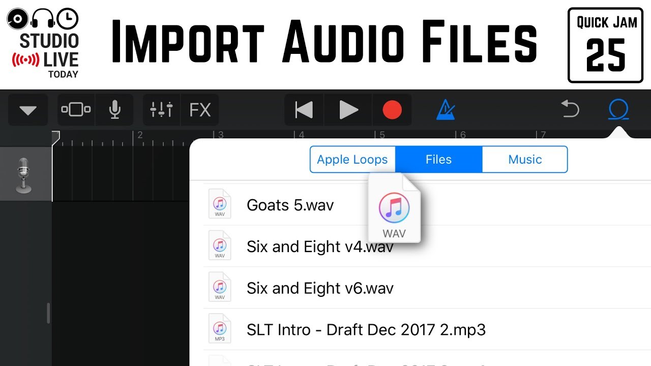 How to import mp3 files into garageband ipad